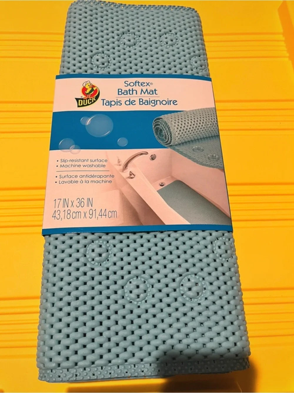 Softex Light Blue Bath Mat by Duck - Slip-Resistant